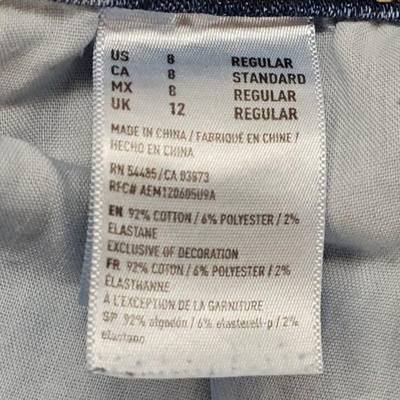 American Eagle Jeggings Womens Size 8 Blue Distressed Denim Casual Super Stretch - Picture 11 of 15